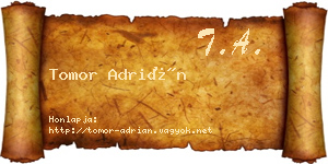Tomor Adrián névjegykártya